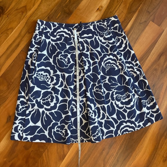 Boden Kate Floral A-Line Ponte Skirt Navy Blue & White, EUC - Picture 5 of 17